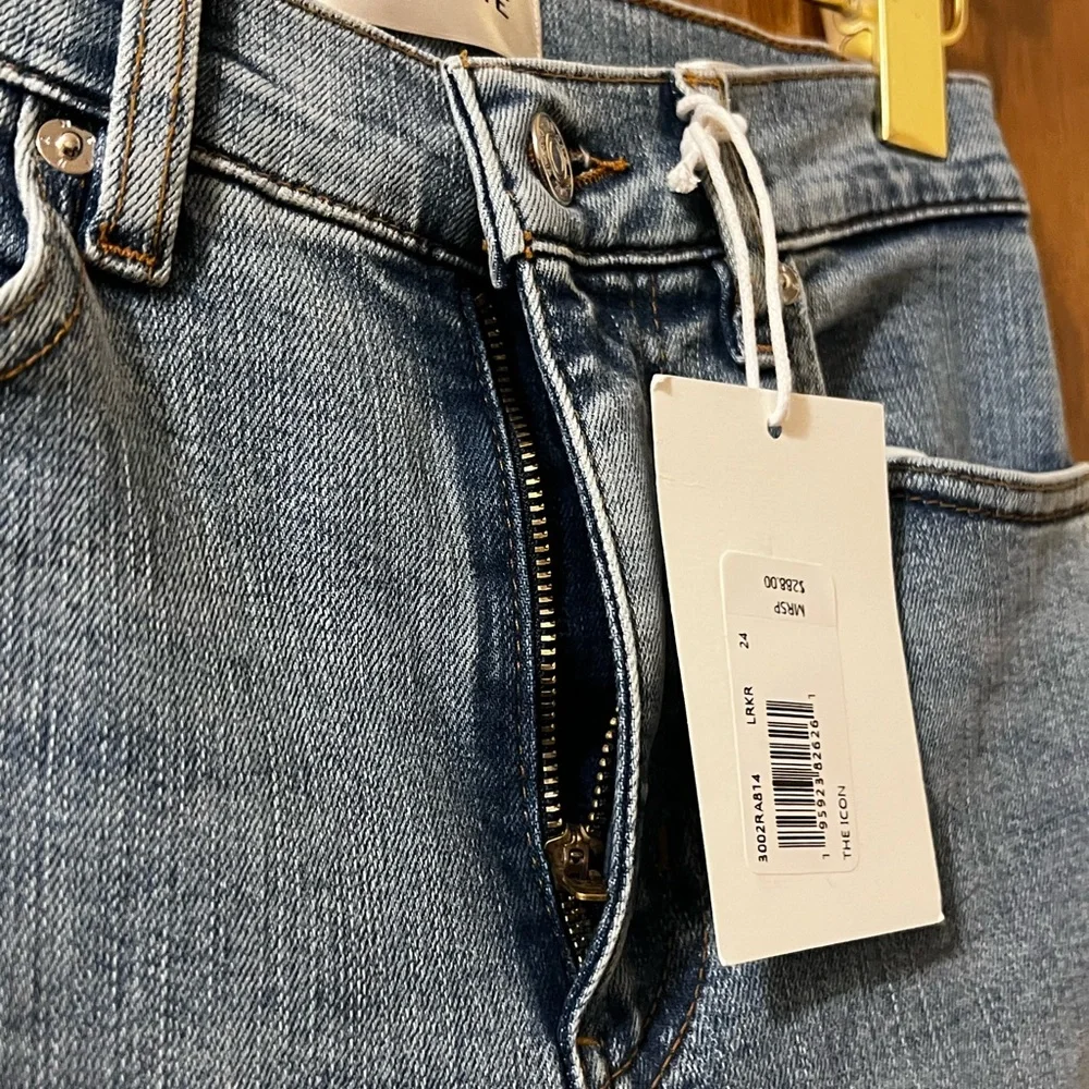 Frame Denim Jeans Icon‎ Flare Raw Hem Wide Leg Sz 24 - Picture 12 of 16